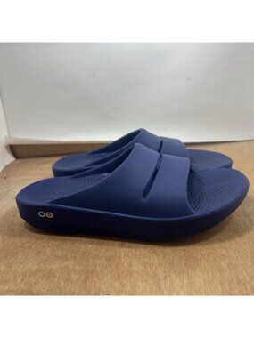 OOFOS Slides Sandals flip flops blue Women Size 9
